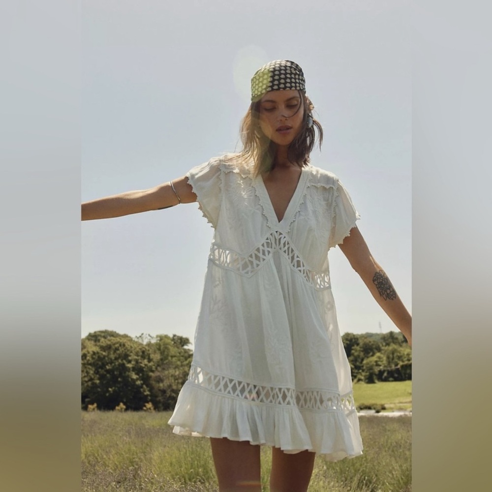 Free People Marissa Mini Dress Ivory White XS